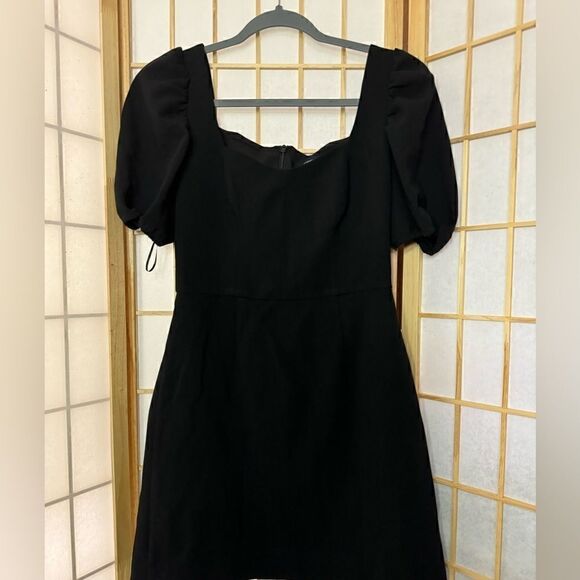 FRENCH CONNECTION women’s black whisper puff sleeve body con dress - Picture 3 of 6